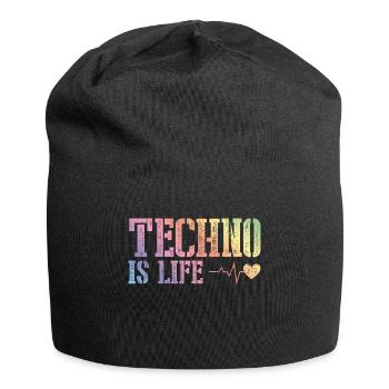 techno ist leben - Jersey-Beanie - Schwarz - Vorne