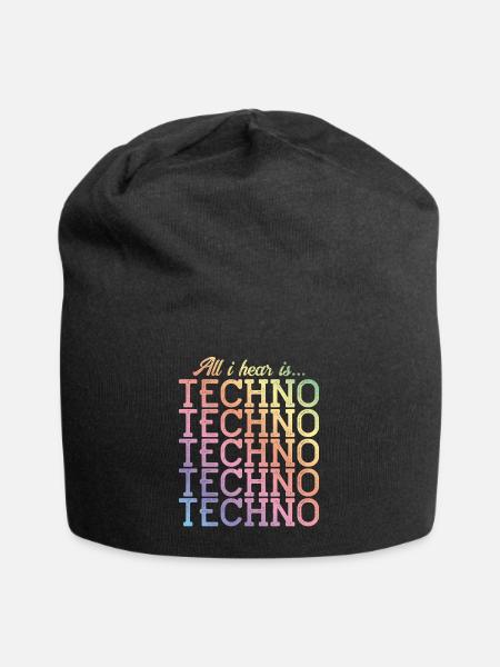 techno hear music bunt - Jersey-Beanie - Schwarz