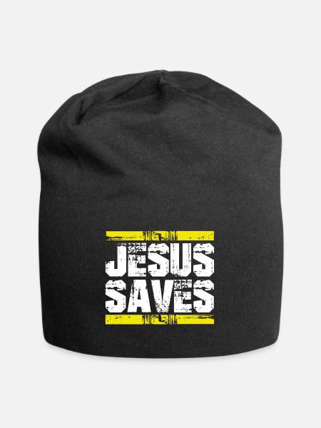 jesus saves rettet spruch - Jersey-Beanie - Schwarz