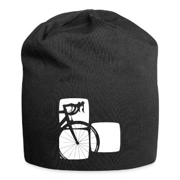 Vélo de route en trois carrés graphiques - Bonnet en jersey - noir - Devant