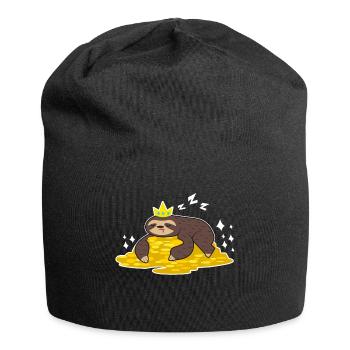 Sloth Stingy Lazy Gold - Jersey Beanie - black - Front