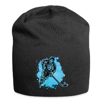 hockey spieler klecks silhouette - Jersey-Beanie - Schwarz - Vorne