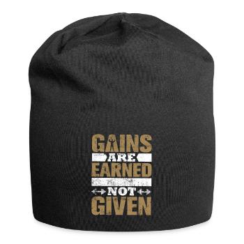Gym Slogan Gain - Jersey Beanie - black - Front
