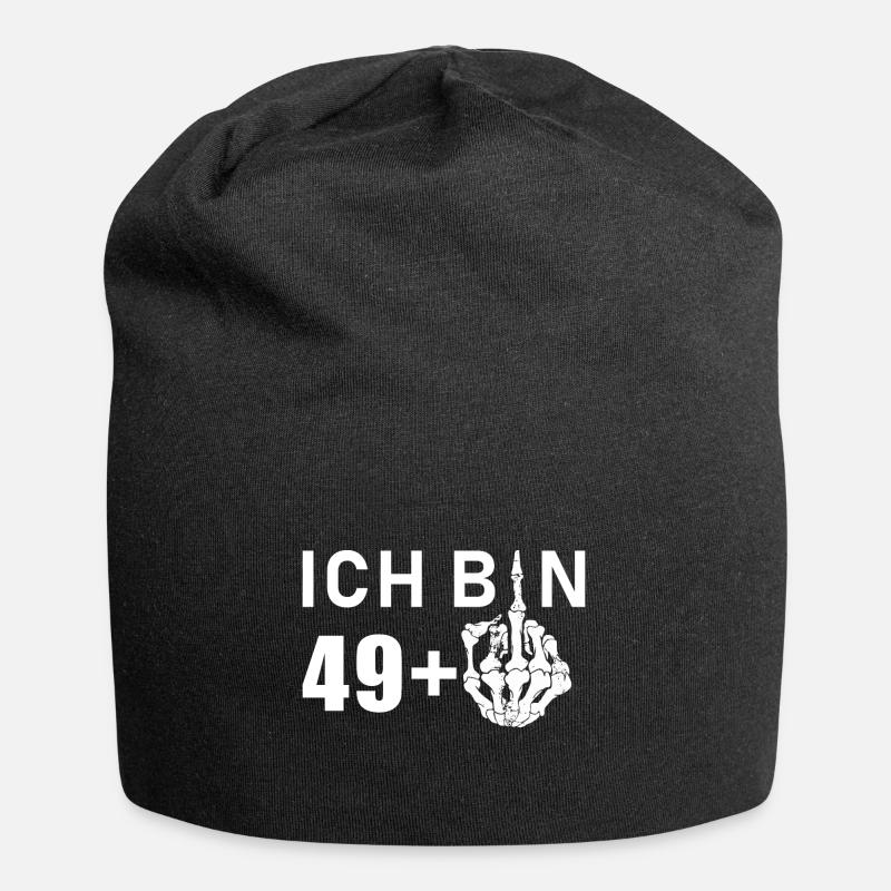 Ich bin 49 plus 1 - 50 Geburtstag - Jersey-Beanie - Schwarz