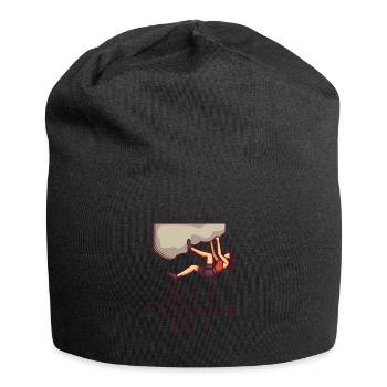 Rock Climbing Girl - Jersey Beanie - black - Front