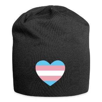 Trans heart - Jersey Beanie - black - Front