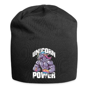 Einhorn Power Fitness - Jersey-Beanie - Schwarz - Vorne