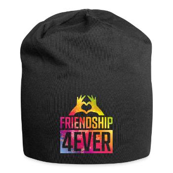 Amitié pour toujours coeur main - Bonnet en jersey - noir - Devant