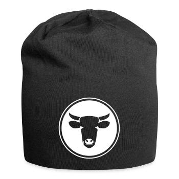 Cow head cow icon - Jersey Beanie - black - Front
