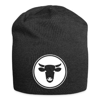Cow head cow icon - Jersey Beanie - charcoal grey - Front