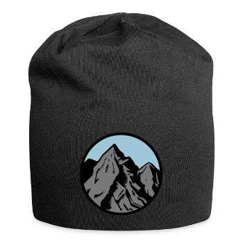 mountains symbol - Jersey Beanie - black - Front