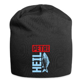 Petri Heil Fischen Angeln Spruch - Jersey-Beanie - Schwarz - Vorne