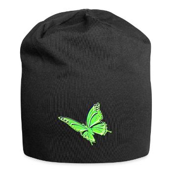 Papillon vert - Bonnet en jersey - noir - Devant