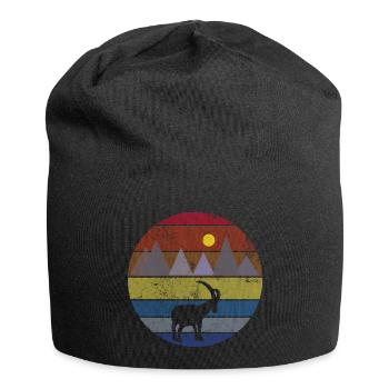 Randonnée en montagne avec un bouquetin - Bonnet en jersey - noir - Devant