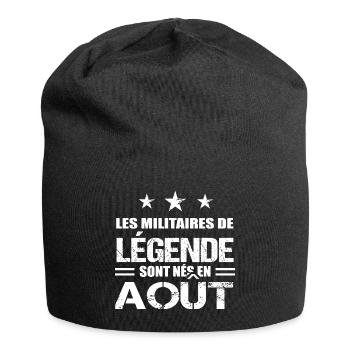 Cadeau drôle militaire mois de août armée - Bonnet en jersey - noir - Devant