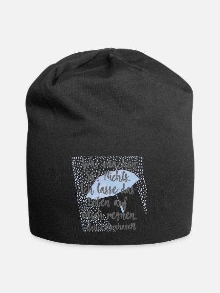 Ich lasse das Leben auf mich regnen – Varnhagen 2 - Jersey-Beanie - Schwarz