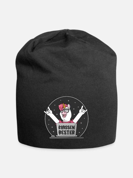 Bester in der Klasse Schule Einhorn Klassenbester - Jersey-Beanie - Schwarz