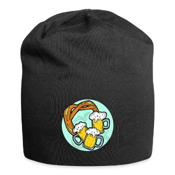 Fête de la bière Octoberfest. Tasse à bière et Brezel. - Bonnet en jersey - noir - Devant