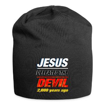 Jesus Defeated the Devil - Jersey Beanie - black - Front