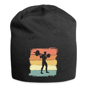Musculation Fitness Poids Lifting Rétro Vintage - Bonnet en jersey - noir - Devant