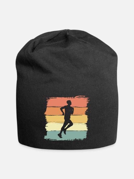 Laufen retro Laufsport vintage - Jersey-Beanie - Schwarz