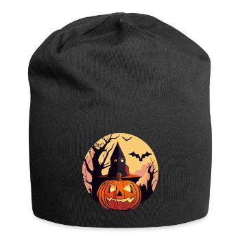 Verzauberte Halloween-Mondnacht - Jersey-Beanie - Schwarz - Vorne