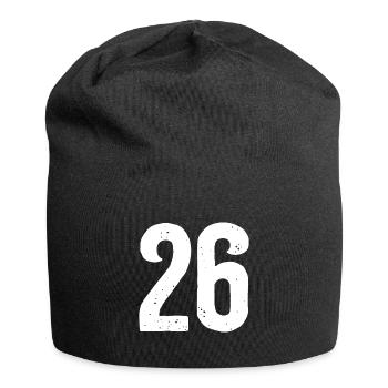 26 Zahlen Weiß - Jersey-Beanie - Schwarz - Vorne