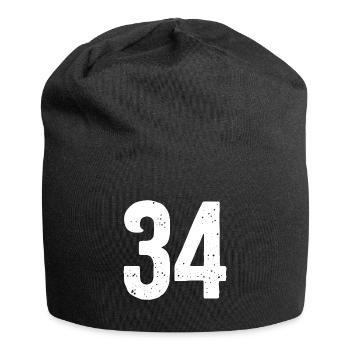34 Numéros Blanc - Bonnet en jersey - noir - Devant