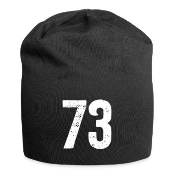 73 Zahlen Weiß - Jersey-Beanie - Schwarz - Vorne