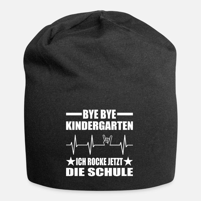 Einschulung - Jersey-Beanie - Schwarz