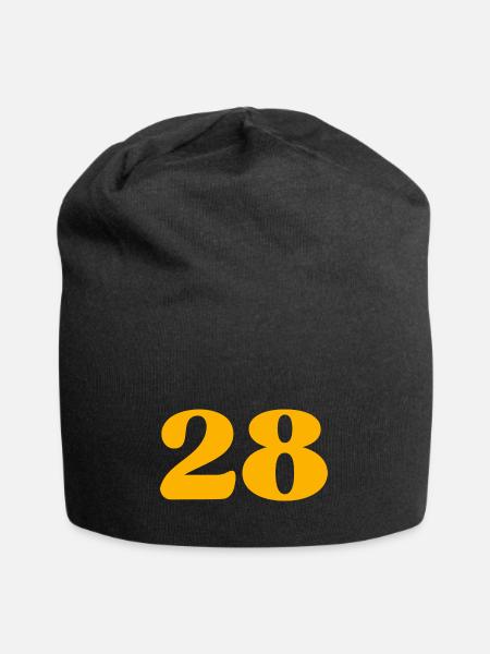 28 - Jersey-Beanie - Schwarz