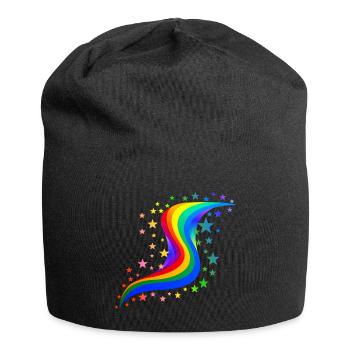Rainbow with stars - Jersey Beanie - black - Front