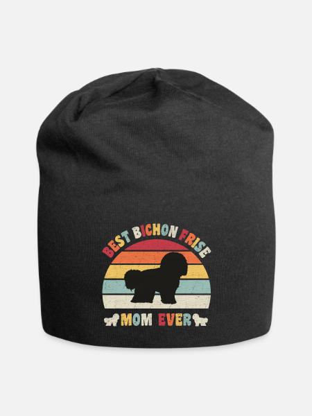 Best Bichon Frise mom ever dog lovers vintage - Jersey-Beanie - Schwarz