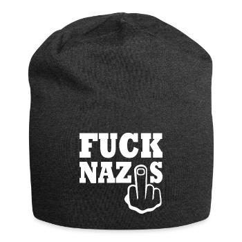 Fuck nazis - Jersey-Beanie - Anthrazit - Vorne