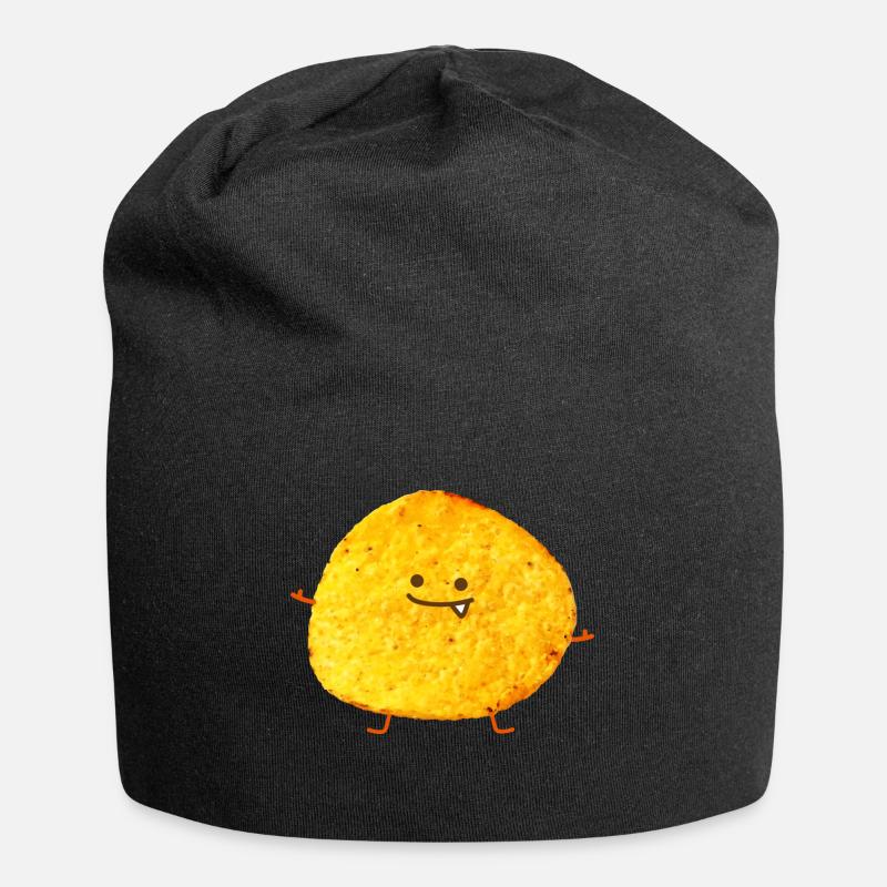 Lustiger Chips - Jersey-Beanie - Schwarz