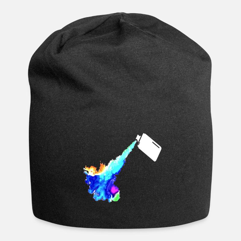 Spraydose Graffiti Kunst in Bunt - Jersey-Beanie - Schwarz