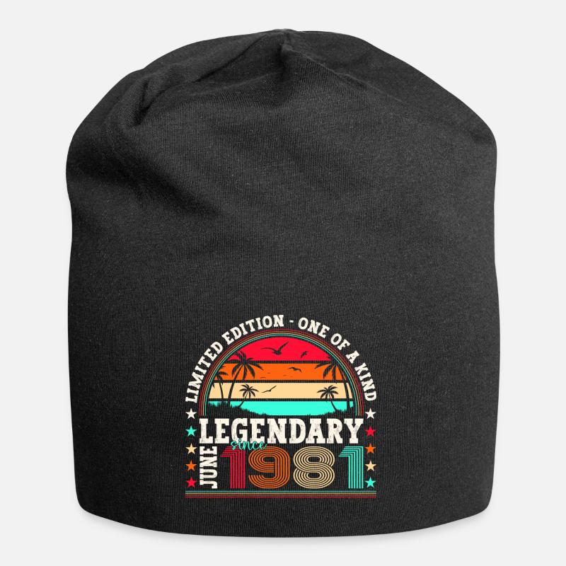 Legend June 1981 41st Birthday Gift Men - Jersey Beanie - black
