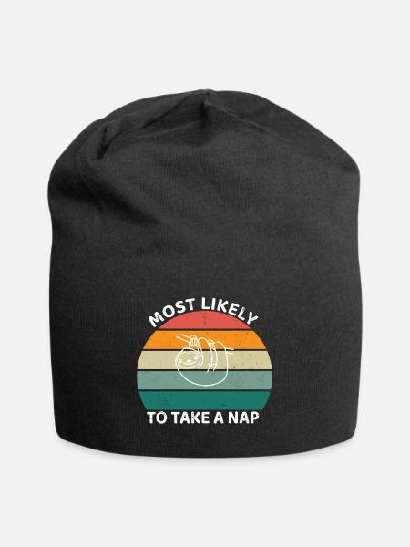 Plus susceptibles de faire une sieste - Paresseux - Bonnet en jersey - noir