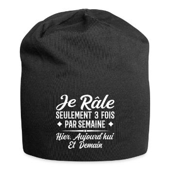 I only grumble 3 times a week funny gift - Jersey Beanie - black - Front