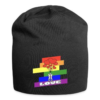 LGBT Schwul Lesbisch Homosexuell - Jersey-Beanie - Schwarz - Vorne