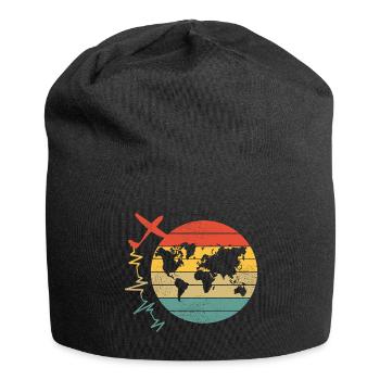 Glider Glider World Map Heartbeat - Jersey Beanie - black - Front