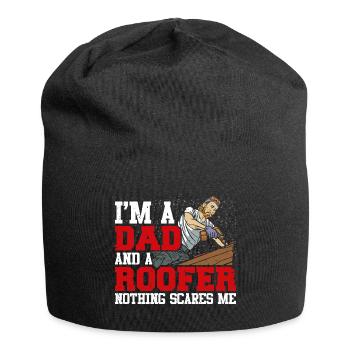 Lustiger Dachdecker Zimmermann Beruf Papa Vater - Jersey-Beanie - Schwarz - Vorne