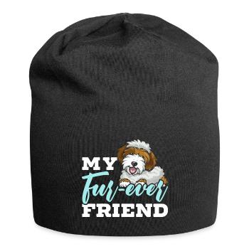Chien Sheepadoodle mignon - Bonnet en jersey - noir - Devant