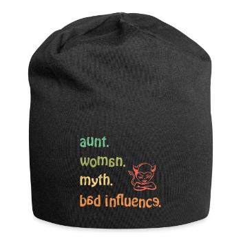 aunt. woman. myth. bad influence - retro - Jersey-Beanie - Schwarz - Vorne