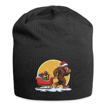 Funny Christmas bigfoot santa claus - Jersey Beanie - black - Front