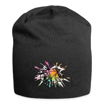 Buntes Fahrrad, Radfahren ist schön - Jersey-Beanie - Schwarz - Vorne