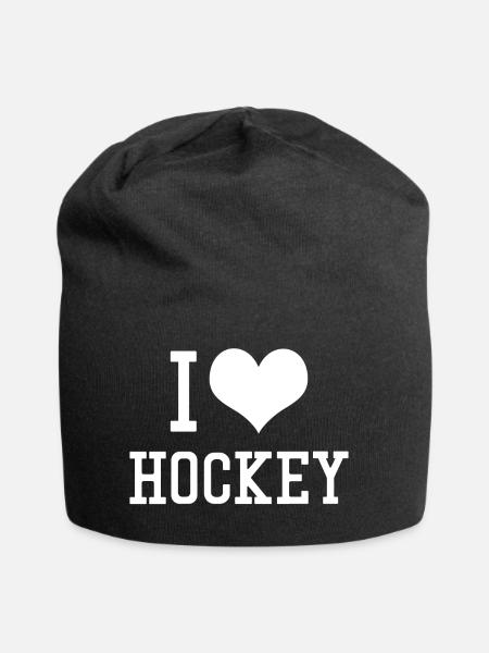 J'aime le hockey - Bonnet en jersey - noir