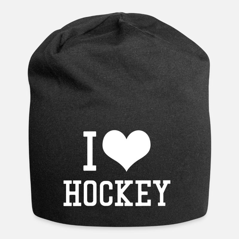 J'aime le hockey - Bonnet en jersey - noir