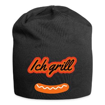 ich grill !!!! | Grillmeister - Jersey-Beanie - Schwarz - Vorne