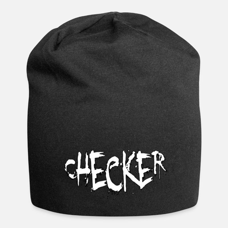 CHECKER - Jersey-Beanie - Schwarz